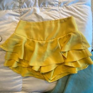 Zara Yellow Ruffle Skort